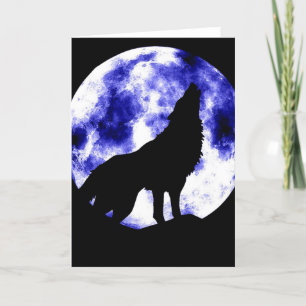 Howling Wolf at Moon Card