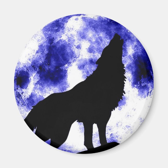Howling Wolf at Moon Magnet (Front)