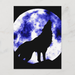 Howling Wolf at Moon Postcard