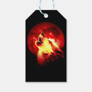 Howling Wolf at Red Night Gift Tags