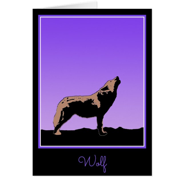 Howling Wolf at Sunset  - Original Wildlife Art (Front)