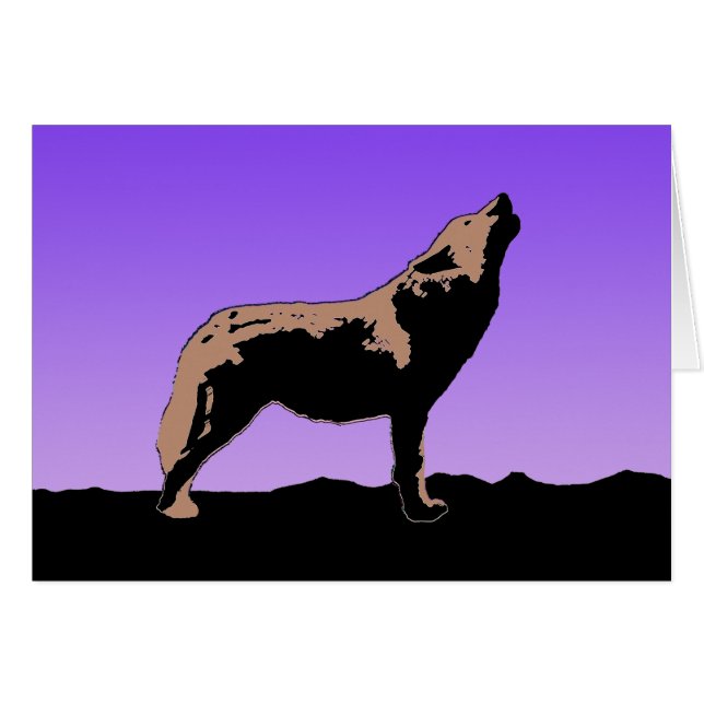 Howling Wolf at Sunset  - Original Wildlife Art (Front Horizontal)