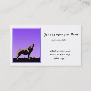 Howling Wolf at Sunset  - Original Wildlife Art Business Card