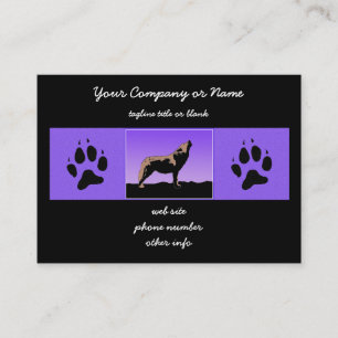 Howling Wolf at Sunset  - Original Wildlife Art Business Card
