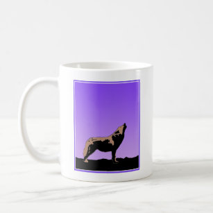 Howling Wolf at Sunset  - Original Wildlife Art Coffee Mug