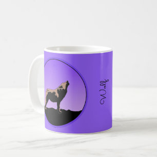 Howling Wolf at Sunset  - Original Wildlife Art Coffee Mug
