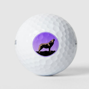 Howling Wolf at Sunset - Original Wildlife Art Golf Balls