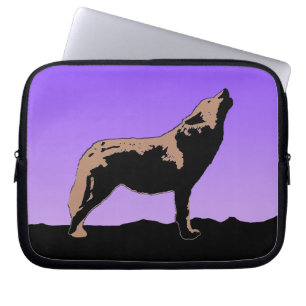 Howling Wolf at Sunset  - Original Wildlife Art Laptop Sleeve