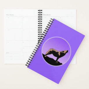 Howling Wolf at Sunset - Original Wildlife Art Planner