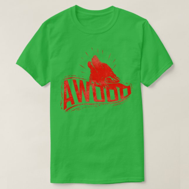 Howling Wolf Awooo Halloween  T-Shirt (Design Front)