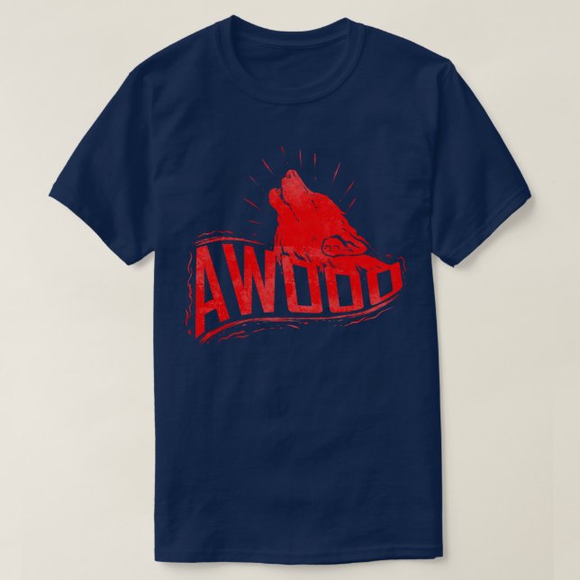 Howling Wolf Awooo Halloween  T-Shirt (Design Front)