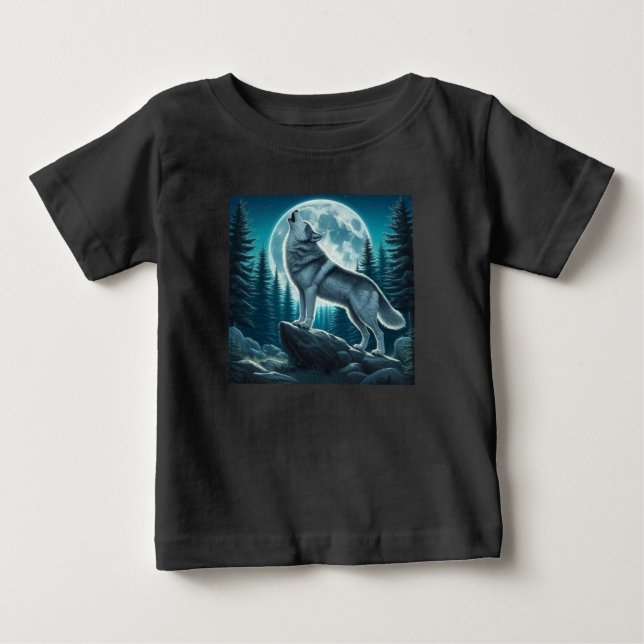 Howling Wolf Baby T-Shirt (Front)