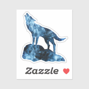 Howling Wolf blue sparkly smoke silhouette