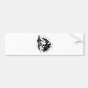 Howling Wolf Bumper Sticker