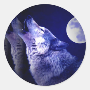Howling Wolf Classic Round Sticker