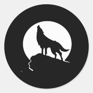 Howling Wolf Classic Round Sticker