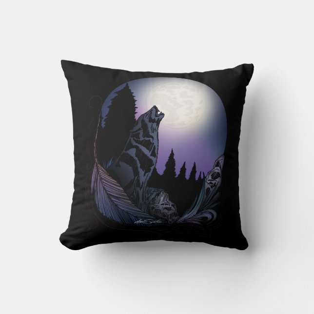 Howling Wolf  Cushion (Front)