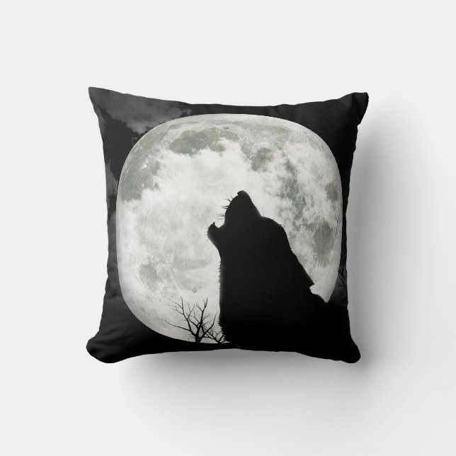 Howling Wolf Cushion (Front)