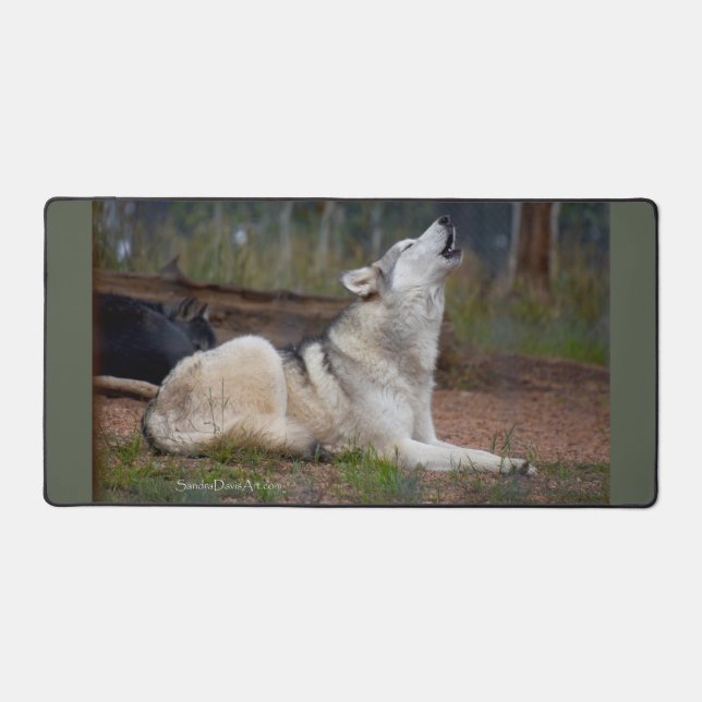 Howling Wolf Desk Mat (Front)