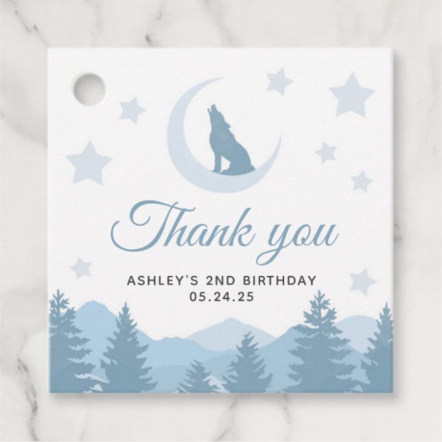 Howling Wolf Favour Tag (Front)