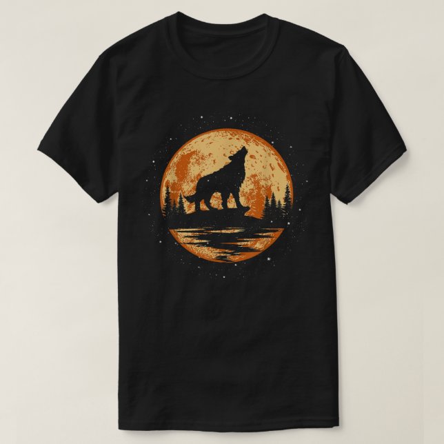 Howling Wolf For Men Women Kids Funny Animal, Wolf T-Shirt (Design Front)
