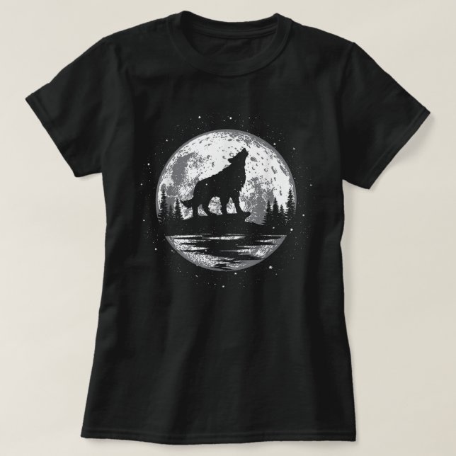 Howling Wolf For Men Women Kids Funny Animal, Wolf T-Shirt (Design Front)