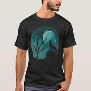 Howling Wolf Forest Animal Moon Nature Love T-Shirt