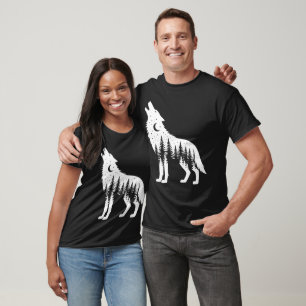 Howling Wolf Forest Moon  T-Shirt