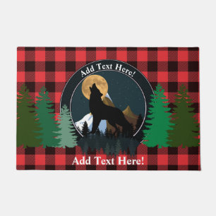 Howling Wolf Full Moon Doormat