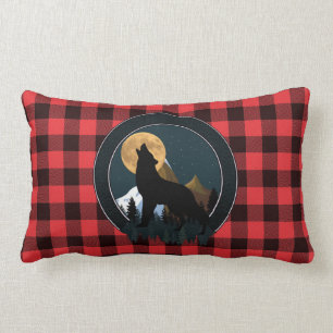 Howling Wolf Full Moon Lumbar Cushion
