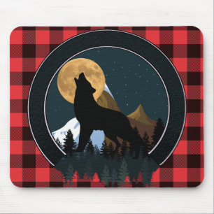 Howling Wolf Full Moon Mouse Mat