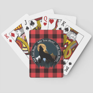 Howling Wolf Full Moon Playing Cards