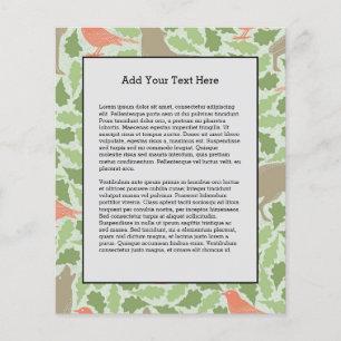Howling Wolf Green Leaves Red Birds Natural Spring Flyer