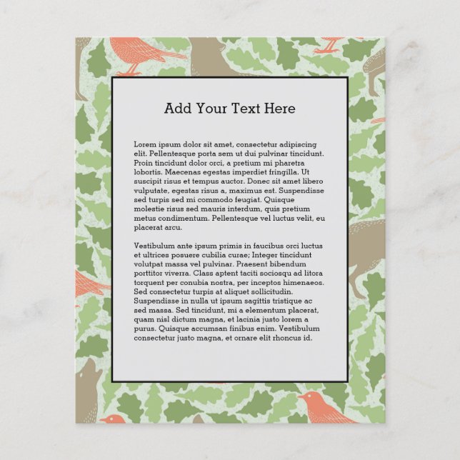 Howling Wolf Green Leaves Red Birds Natural Spring Flyer (Front)
