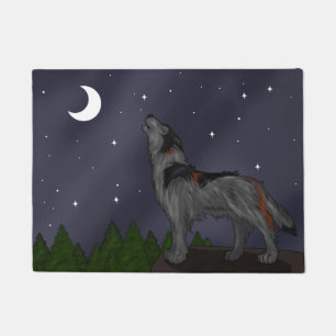 Howling Wolf (Grey) Doormat