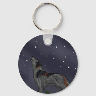 Howling Wolf (Grey) Key Ring