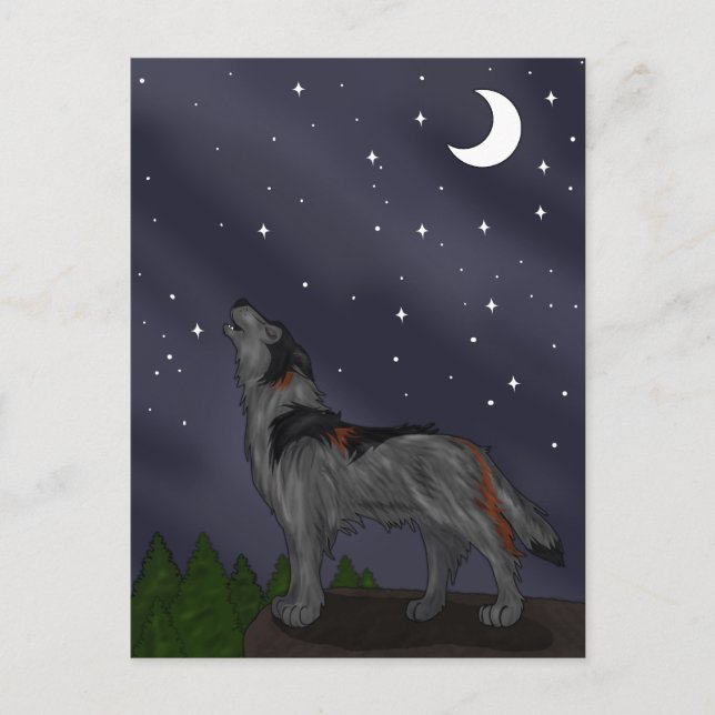 Howling Wolf (Grey) Postcard (Front)