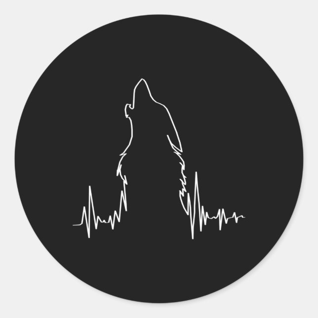 Howling Wolf Hebeat Spirit Animal Wolf Classic Round Sticker (Front)