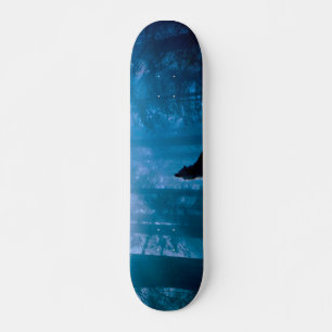 Howling Wolf in Wilderness Skateboard