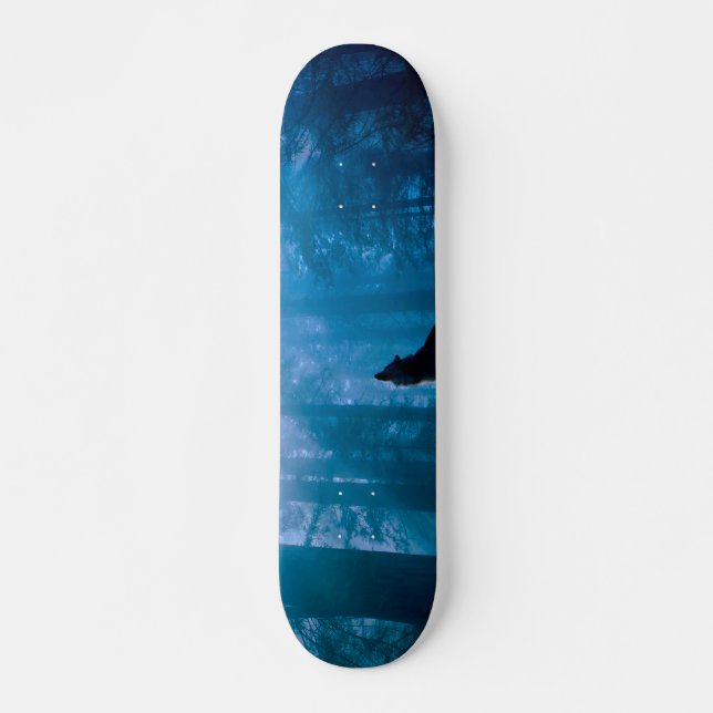 Howling Wolf in Wilderness Skateboard (Front)