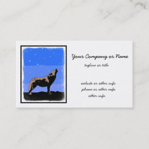 Howling Wolf in Winter - Original Wildlife Art Business Card