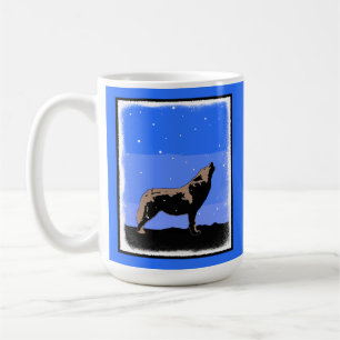 Howling Wolf in Winter - Original Wildlife Art Coffee Mug