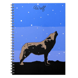 Howling Wolf in Winter - Original Wildlife Art Notebook