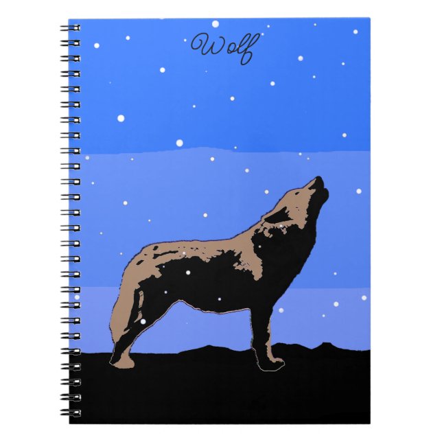 Howling Wolf in Winter  - Original Wildlife Art Notebook (Front)