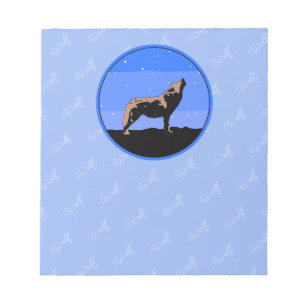 Howling Wolf in Winter  - Original Wildlife Art Notepad