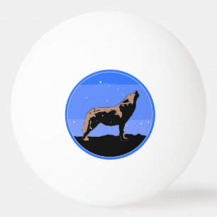 Howling Wolf in Winter  - Original Wildlife Art Ping Pong Ball