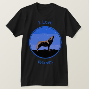 Howling Wolf in Winter - Original Wildlife Art T-Shirt