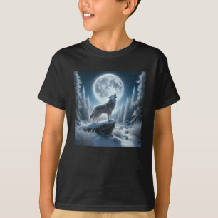 Howling Wolf In Winter T-Shirt
