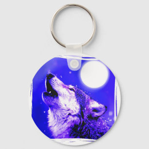 Howling Wolf Key Ring