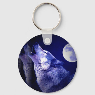 Howling Wolf Key Ring